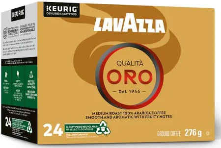 Lavazza Qualità Oro, Medium Roast, K-Cup Coffee Pods, 24 Count