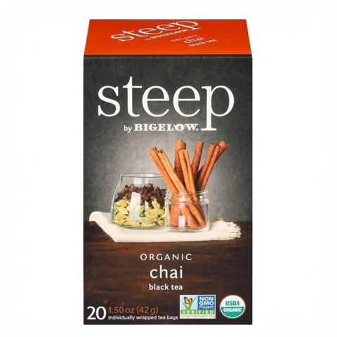 Steep by Bigelow, Organic Chai Black Tea, Box of 20 tea bags