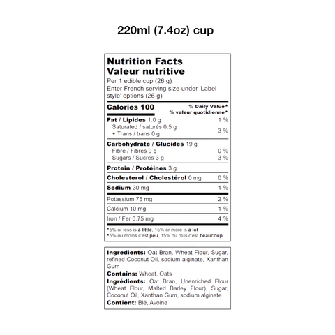 Cupffee Edible Cup Large (220ml), pack of 12 cups