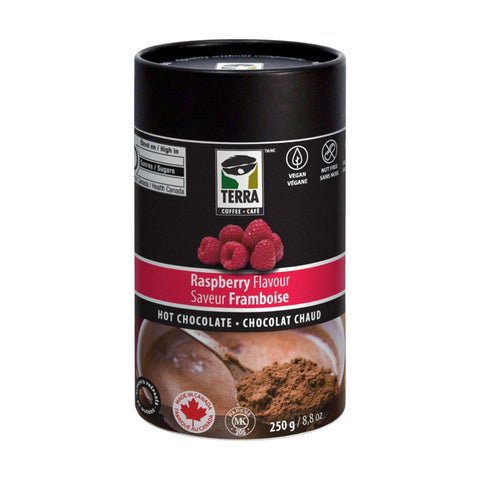 Terra Raspberry Dark Hot Chocolate, 250g.
