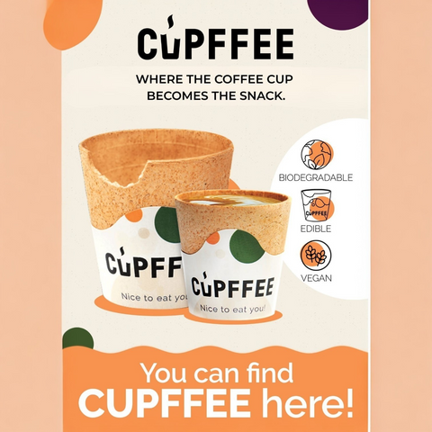 Cupffee Edible Cup Large (220ml), pack of 12 cups