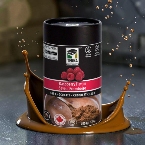 Terra Raspberry Dark Hot Chocolate, 250g.