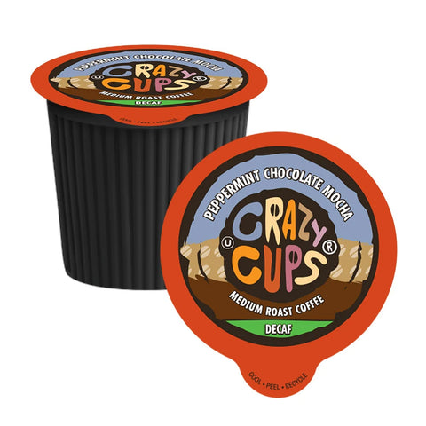 Crazy Cups Peppermint Chocolate Mocha DECAF Single Serve K-Cup® Coffee Pods