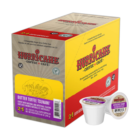 Hurricane Coffee Butter Toffee Tsunami Single Serve Coffee 24 pack