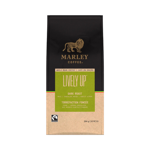 Marley Coffee Lively Up Whole Bean Coffee 10 oz.