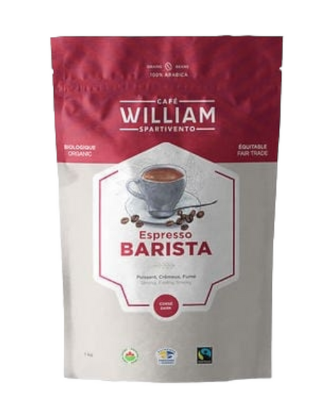 William Spartivento Espresso Barista Fair Trade and Organic Whole Bean Coffee 1 kg