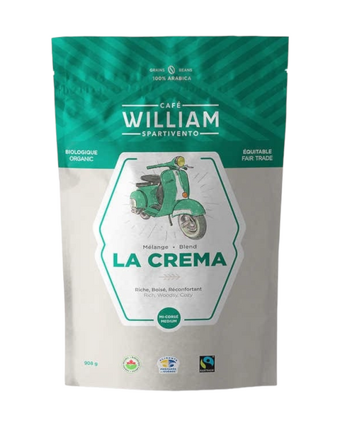 William Spartivento La Crema Whole Bean Organic Fair trade Coffee, 908 g