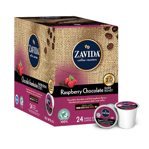 Zavida Raspberry Chocolate Dark Roast Single Serve K-Cup® 24 Pods